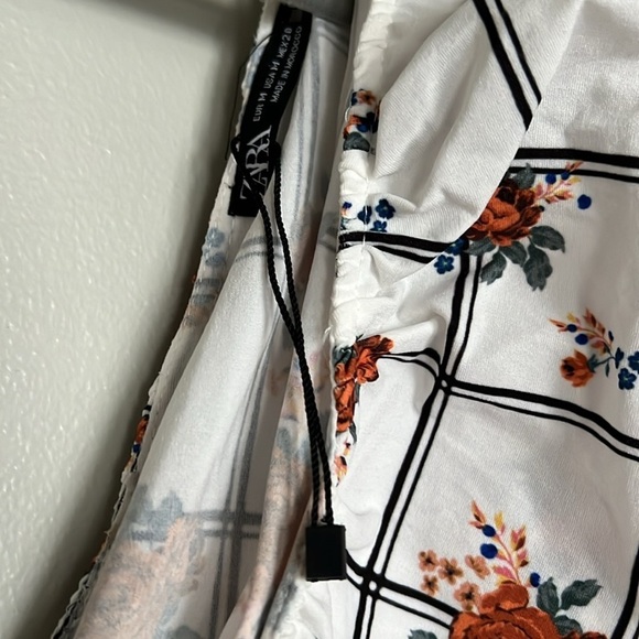 ZARA White floral ruffle dress size M - Picture 8 of 11